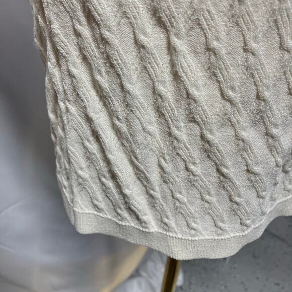 Emma & James V-neck Button‎ Front Cardigan Womens L cable knit White classic - Picture 6 of 12
